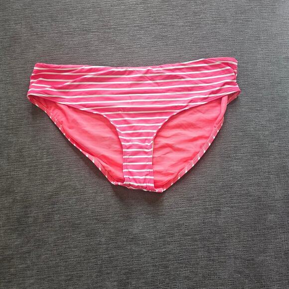 NWT Sea Level Women's Pink White Striped Charmarel Mid Bikini Bottoms Size 16 - Picture 1 of 6